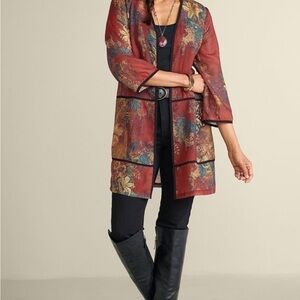 Soft Surroundings Gold‎ Multi Delaney Jacket Size XS